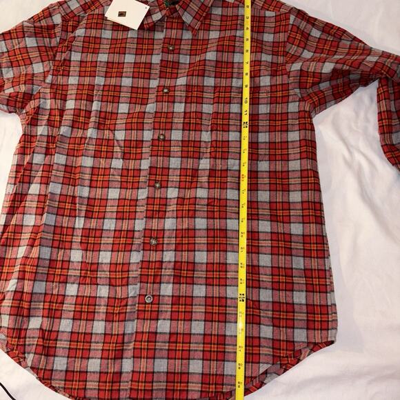 Boston Traders Flannel Shirt Red Plaid Button Down 100% Cotton Men’s Small NWT - Picture 9 of 9